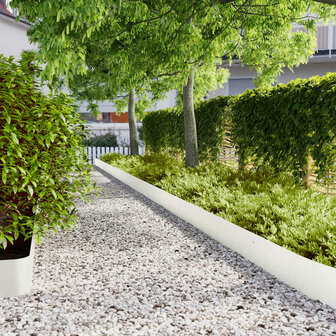 Gazonranden 10 st 20x103 cm koudgewalst staal wit 1