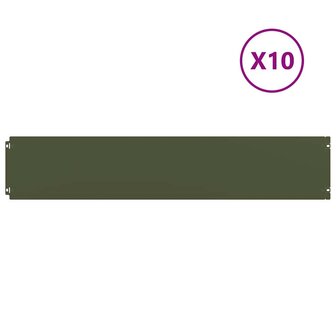 Gazonranden 10 st 20x103 cm koudgewalst staal olijfgroen 2