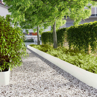 Gazonranden 10 st 25x103 cm koudgewalst staal wit 1