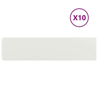 Gazonranden 10 st 25x103 cm koudgewalst staal wit 2