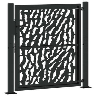Poort met sporenontwerp 105x106 cm staal zwart 6