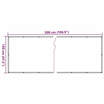 Balkonscherm 500x120 cm PVC cr&egrave;mekleurig 6