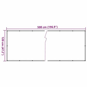 Balkonscherm 500x120 cm PVC wit 6
