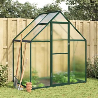 Tuinkas met basisframe 169x114x195 cm aluminium groen 1