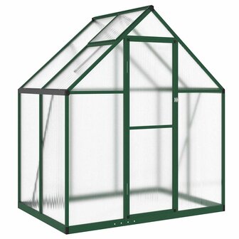 Tuinkas met basisframe 169x114x195 cm aluminium groen 2