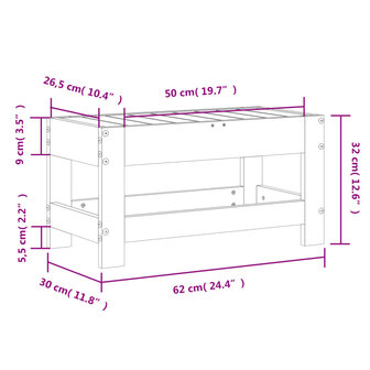 Tuinvoetenbank 62x30x32 cm ge&iuml;mpregneerd grenenhout 9