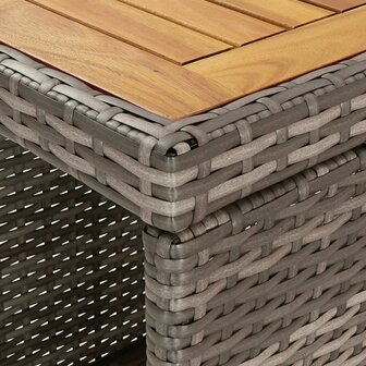 3-delige Tuinbarset met kussens poly rattan grijs 7