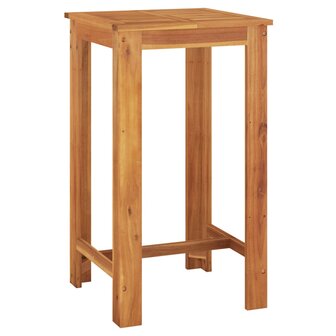 5-delige Tuinbarset massief acaciahout en poly rattan grijs 5
