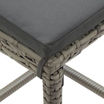 5-delige Tuinbarset massief acaciahout en poly rattan grijs 9