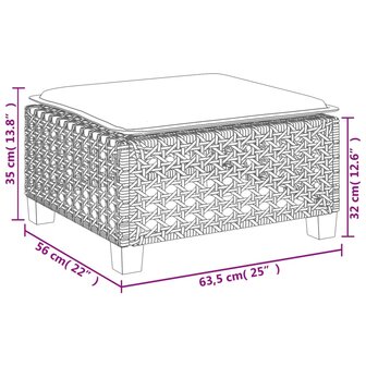 Tuinkruk met kussen 63,5x56x32 cm poly rattan beige 9