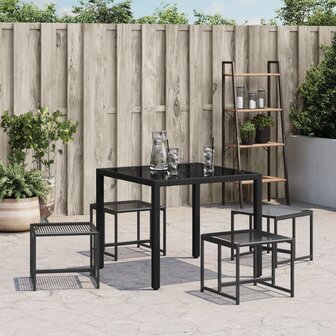 Tuinkrukken 4 st poly rattan zwart 3