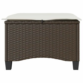 Tuinkrukken met kussens 2 st 55x55x36 cm poly rattan bruin 5