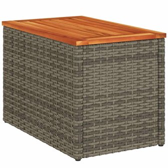 Tuinbijzettafels 2 st 55x34x37 cm poly rattan en hout grijs 5