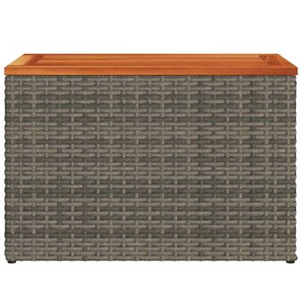 Tuinbijzettafels 2 st 55x34x37 cm poly rattan en hout grijs 6