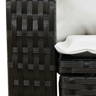 Tuinschommelstoel met kussens poly rattan zwart 7