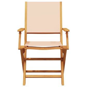 3-delige Bistroset stof en massief hout beige 4