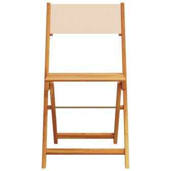 3-delige Bistroset stof en massief hout beige 4