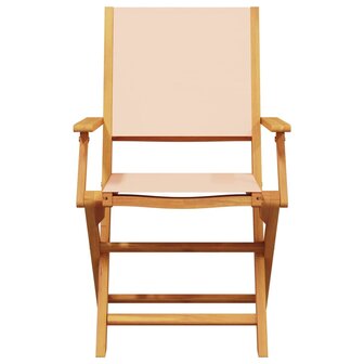 3-delige Bistroset stof en massief hout beige 6
