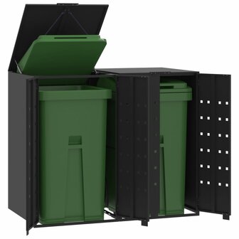Containerberging voor 2 containers 138x79x117 cm staal zwart 1