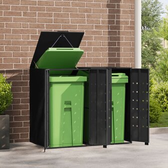 Containerberging voor 2 containers 138x79x117 cm staal zwart 3