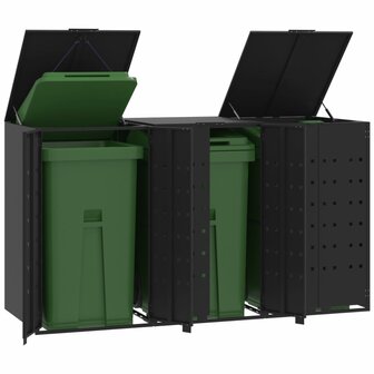Containerberging voor 3 containers 207x79x117 cm staal zwart 1
