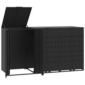 Containerberging voor 3 containers 207x79x117 cm staal zwart 2