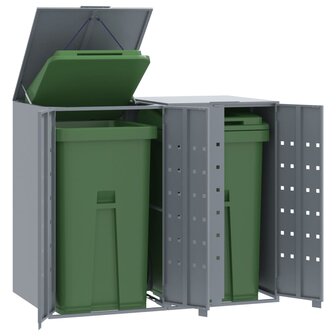 Containerberging voor 2 containers 138x79x117 cm staal grijs 1