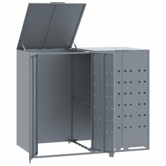 Containerberging voor 2 containers 138x79x117 cm staal grijs 2