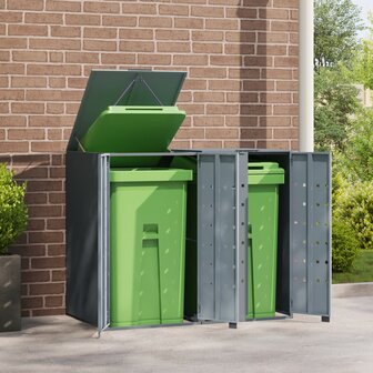 Containerberging voor 2 containers 138x79x117 cm staal grijs 3