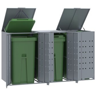 Containerberging voor 3 containers 207x79x117 cm staal grijs 1