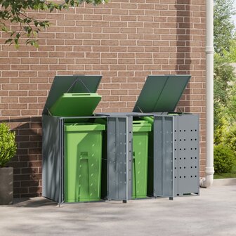 Containerberging voor 3 containers 207x79x117 cm staal grijs 3