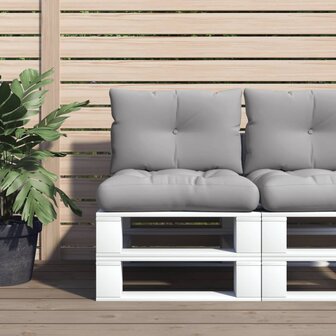 Palletkussens 2 st stof grijs 1