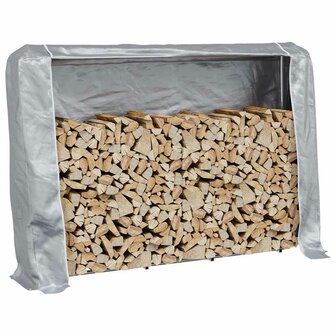 Haardhoutrek met regenhoes 200x25x150 cm gegalvaniseerd staal 1