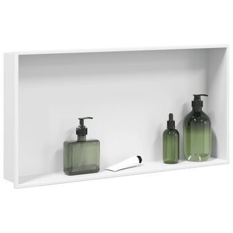 Douchenis 62x32x9 cm roestvrijstaal matwit 1