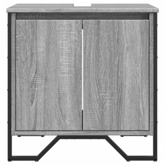 Wastafelkast 60x35x60 cm bewerkt hout grijs sonoma eikenkleurig 4