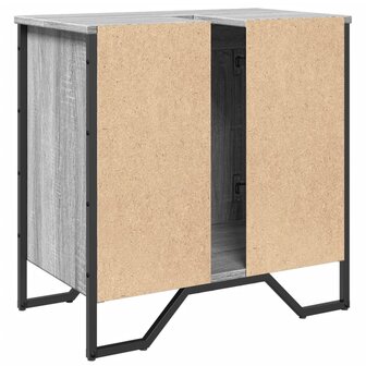 Wastafelkast 60x35x60 cm bewerkt hout grijs sonoma eikenkleurig 6