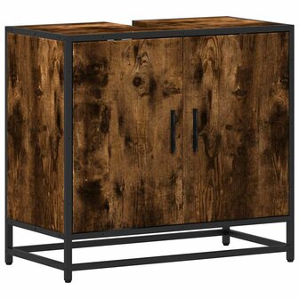 Wastafelkast 65x33x60 cm bewerkt hout gerookt eikenkleurig 2