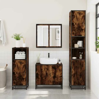 Wastafelkast 65x33x60 cm bewerkt hout gerookt eikenkleurig 3