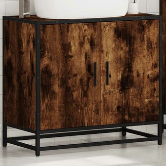 Wastafelkast 65x33x60 cm bewerkt hout gerookt eikenkleurig 4