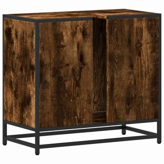 Wastafelkast 65x33x60 cm bewerkt hout gerookt eikenkleurig 7