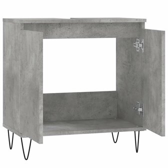 Badkamerkast 58x33x60 cm bewerkt hout betongrijs 5