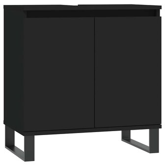 Badkamerkast 58x33x60 cm bewerkt hout zwart 2