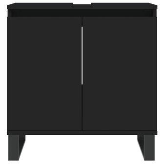 Badkamerkast 58x33x60 cm bewerkt hout zwart 4