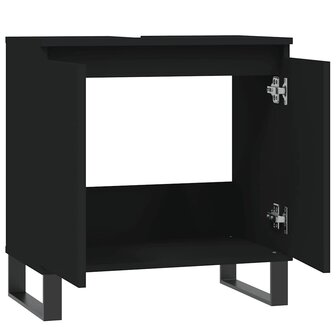 Badkamerkast 58x33x60 cm bewerkt hout zwart 5