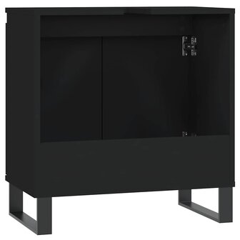 Badkamerkast 58x33x60 cm bewerkt hout zwart 7