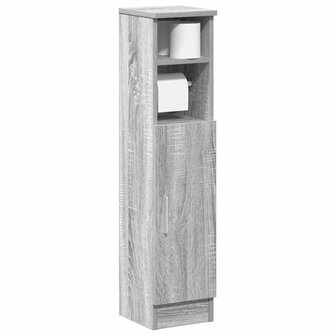 Badkamerkast met rolhouder 20,5x22x90 cm grijs sonoma eiken 1