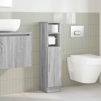 Badkamerkast met rolhouder 20,5x22x90 cm grijs sonoma eiken 3