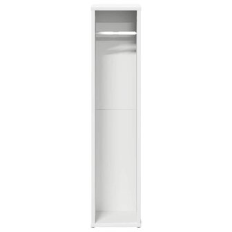 Badkamerkast met rolhouder 20,5x20x90 cm wit 4