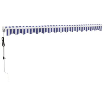 Luifel automatisch uitschuifbaar 4,5x3 m blauw en wit 6