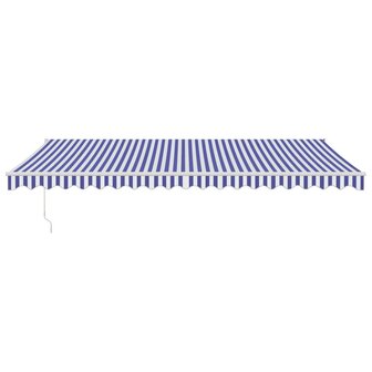 Luifel automatisch uitschuifbaar 5x3 m blauw en wit 3